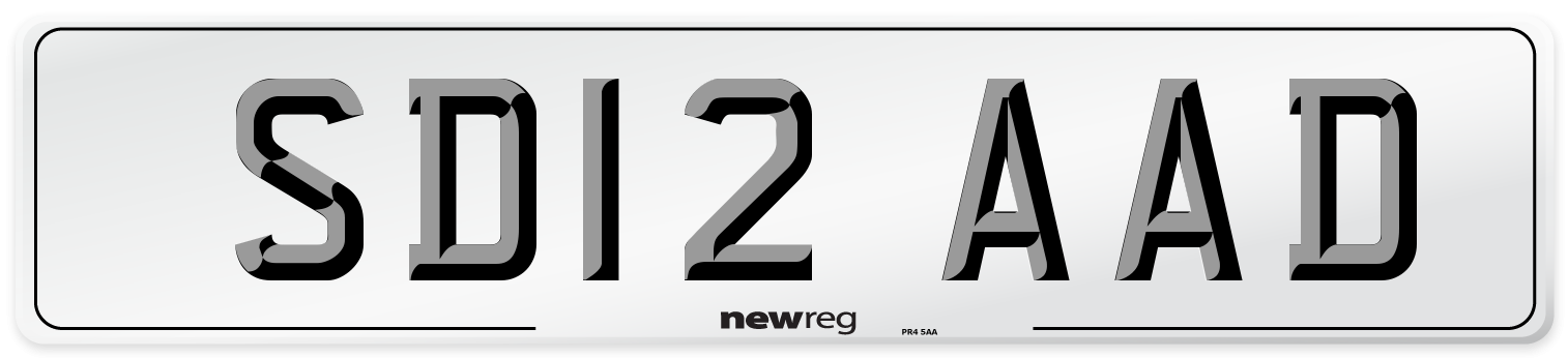 SD12 AAD Number Plate from New Reg